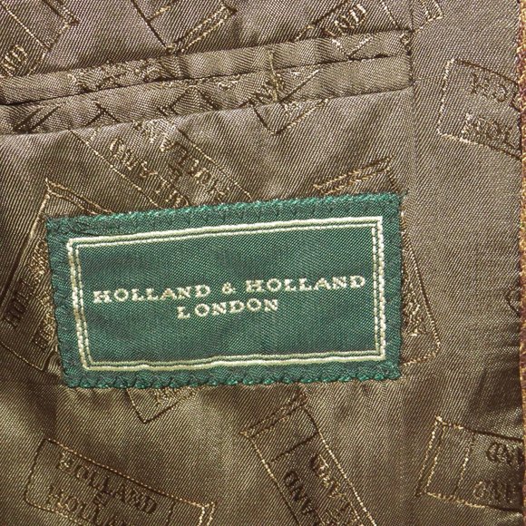 Holland & Holland 100% Linen Gun Check Three Button Sport Coat 42L - Picture 13 of 13